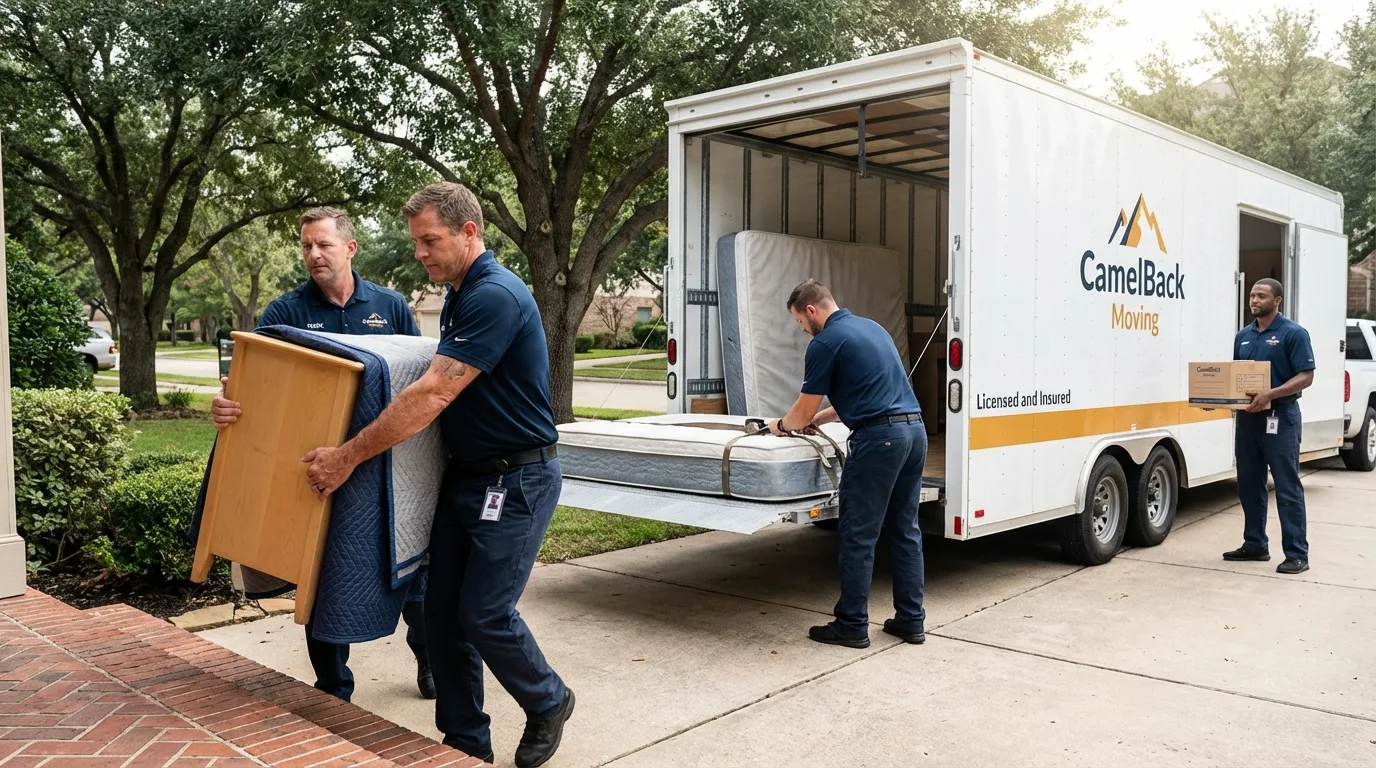 Crew loading residential truck for cross-state move from Malvern, PA