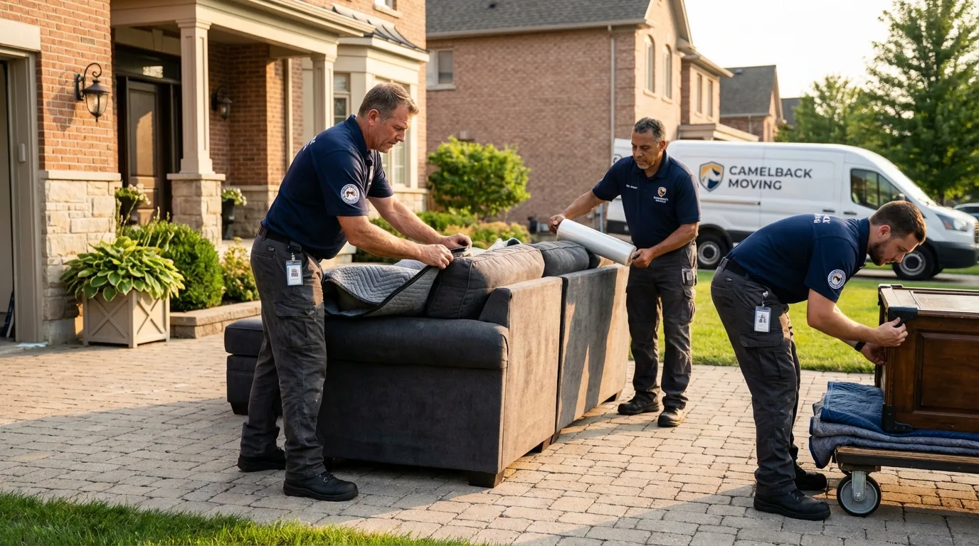 Large estate moving crew wrapping furniture in Malvern, PA