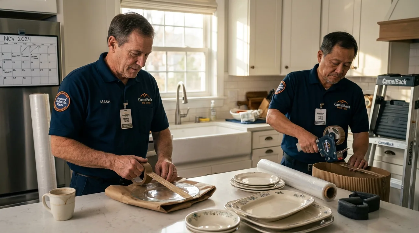 Professional crew packing kitchen dishware in Malvern, PA